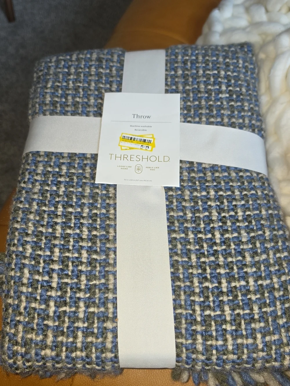 Threshold Blue and Gray Textured Woven Throw